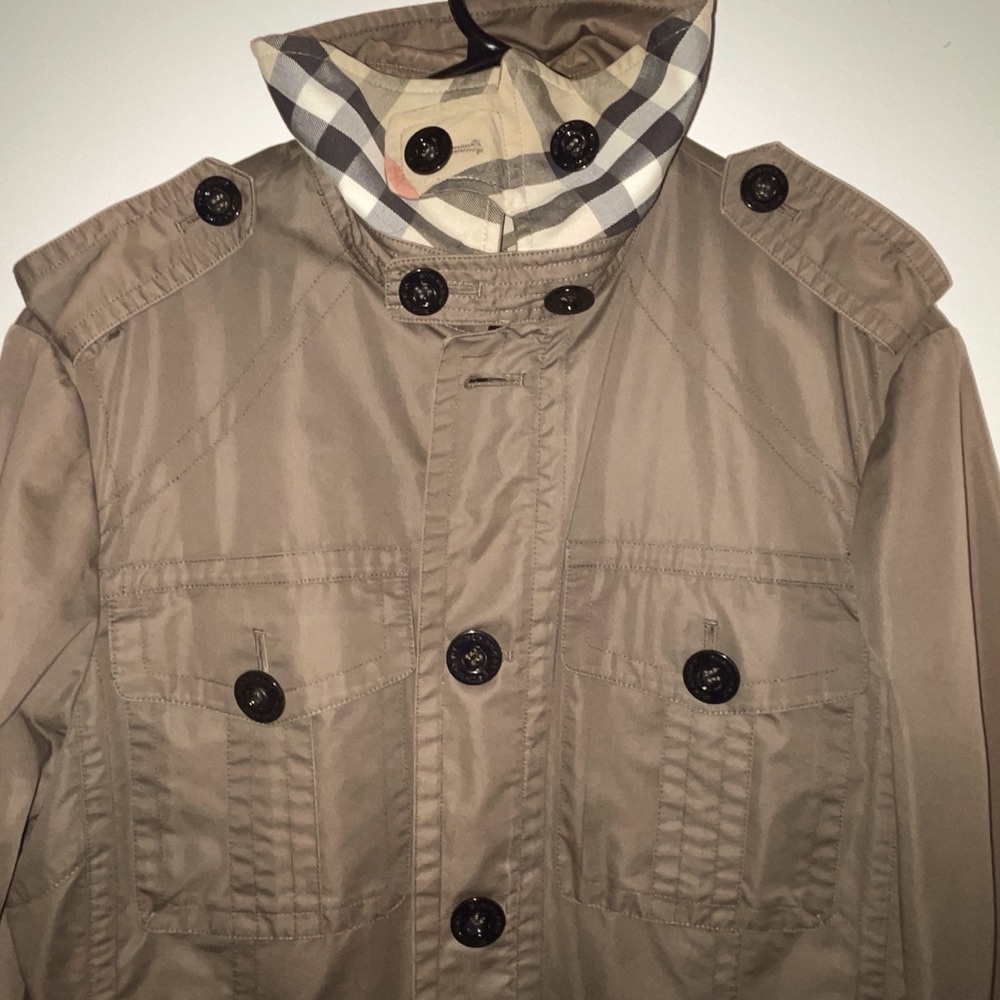 Burberry Tan Military Field Coat Lightweight Cotton
